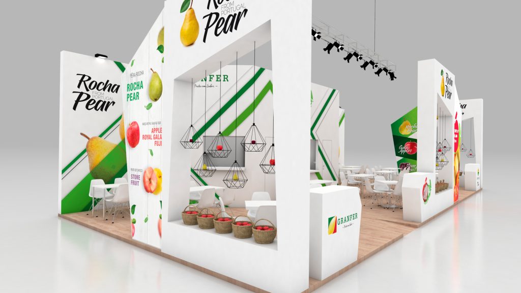 Exhibition stand design for TriPortugal, Coopval and Granfer at Fruit Logistica 2020 in Berlin