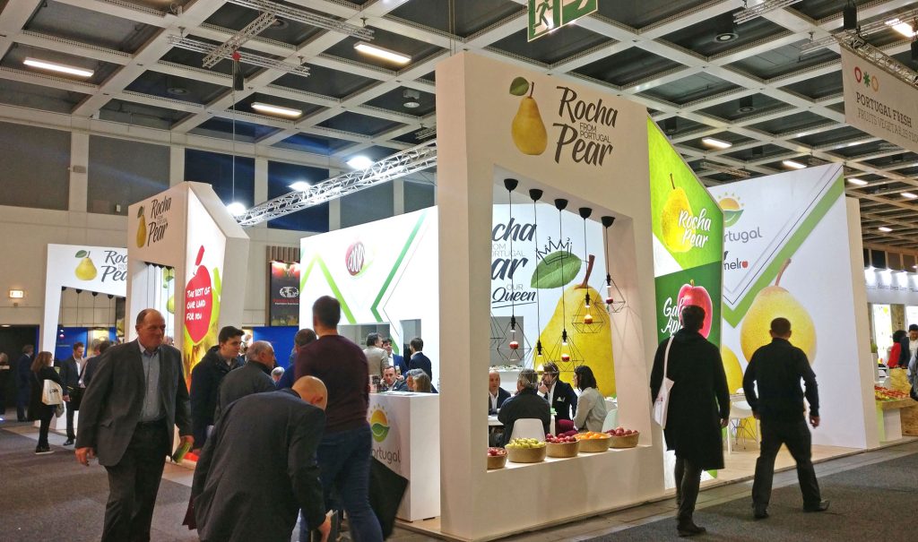 Exhibition stand design for TriPortugal, Coopval and Granfer at Fruit Logistica 2020 in Berlin