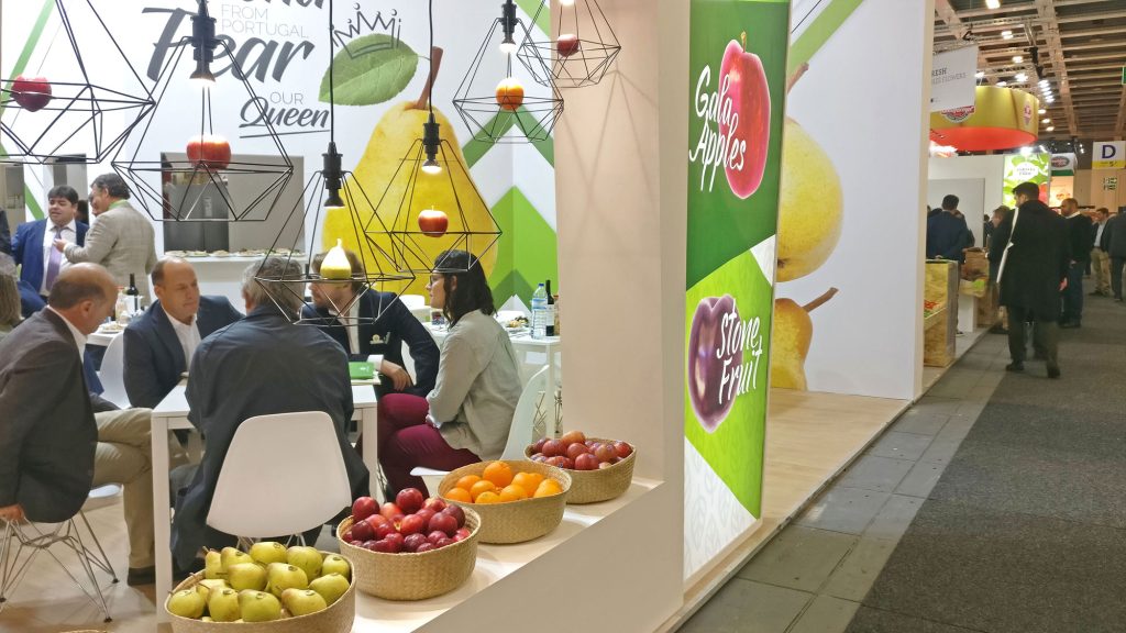 Exhibition stand design for TriPortugal, Coopval and Granfer at Fruit Logistica 2020 in Berlin